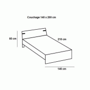 Lit tiroirs Lisburn style industriel 140 x 200 cm - Chêne poutre - Avec 2 tiroirs de rangement pratiques_4