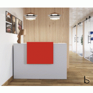 Banque d'accueil Delta First avec réhausse colorée - Mobel Linea - 184, Blanc, Oui, Rouge_0