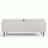 Canapé 3 places design scandinave Anton - tissu tweed sable - dossier capitonné et piétement en chêne_4