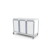 Chariot à rideau 3 colonnes, pour le stockage de médicaments, instruments, et autres fournitures médicales - WEECART_4