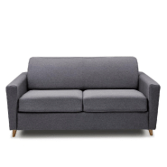 Canapé convertible express VIRGOLA - Matelas 16 cm - Sommier à lattes 140x197 cm - Tissu tweed gris graphite_4