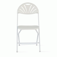 Chaise pliante blanche en plastique - structure acier et assise en résine haute densité - usage intérieur/extérieur_4