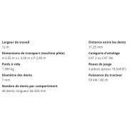 Herse agricole AS 1200 M1 - APV - largeur de travail 12 m - dents en 6 rangées pour lutte contre mauvaises herbes_4