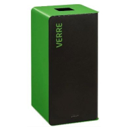 Borne de tri sélectif 90L sans serrure - Support sac sur glissière - CUBATRI_4