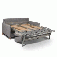 Canapé convertible OGGETTO - Matelas 16 cm - Système express - Sommier à lattes 160 cm - Tweed gris clair - Renatonisi_4