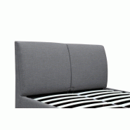 Lit coffre gris Orace 140x190cm - sommier relevable avec grand coffre de rangement et tête de lit effet coussin_4