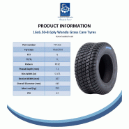 16x6.50-8 Pneu tondeuse à gazon 6 plis Multi Turf Grass Tubeless P332 Kevlar Reinforced_4