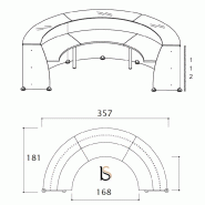 Banque d'accueil demi-lune Glass - Quadrifoglio. - Blanc, 357, Choisissez_4