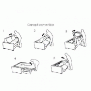 Canapé lit 4 places Dreamer convertible express - Microfibre rouge - Matelas Queen Size 160x197x16 cm_4