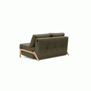 Canapé design convertible Cubed Wood 02 - Innovation Living - Lit 160x200 cm - Tissu Cordufine Pine Green_4