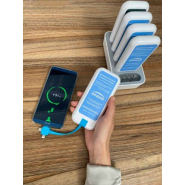 Station chargeur téléphone Blues Ergo - 5 batteries portatives avec câbles tridents (Lightning, Micro-USB, USB-C)_5