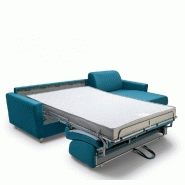 Canapé d'angle VirGola convertible express - Sommier à lattes - Matelas 16 cm - Tissu bleu turquoise - Design scandinave_4