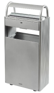 Cendrier corbeille sur pied Kopa 12/60L - acier traité anticorrosion - aluminium poudré anti-UV - grille inox_4