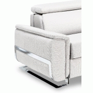 Canapé convertible express Réaumur - 140cm - Matelas 16cm - Pieds luge - Polyuréthane blanc cassé_4