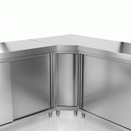 Meuble bas inox central P 600 mm avec portes -_4
