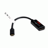 ROLINE Câble adaptateur USB type C - DisplayPort, v1.2, M/F, bidirectionnel, 0,2 m_4