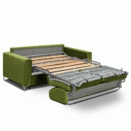 Canapé convertible express Jackson 140cm - sommier à lattes - velours vert - matelas 16 cm - mécanique italienne Renatonisi_4