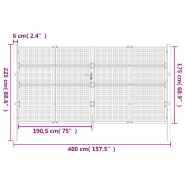 Vidaxl portail de jardin anthracite 400x225 cm acier 154575_4
