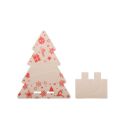Support téléphone en forme de sapin de Noël - contreplaqué de bouleau - couleur rouge_4