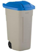 Conteneur sur roues 110L - poignée ergonomique - Beige - 510x520xH805 mm - Lot de 4_4