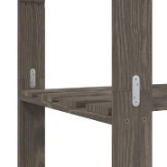 Vidaxl support de rangement à 3 niveaux gris 60x38x90 cm bois de pin 373387_4
