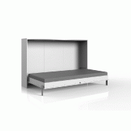 Lit escamotable horizontal Vanier blanc mat - Couchage 120 x 200 cm - Faible profondeur et gain de place_4