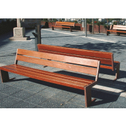 Banc public Quatro UM377X - fonte ductile avec traitement anticorrosion et lattes en bois tropical_4