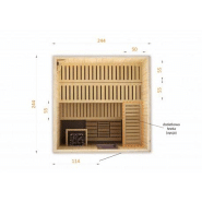 Cabine de sauna 244x244x199 avec po?Le ? Commande d?Port?E_4