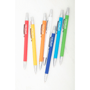 Stylo à bille en aluminium - finition caoutchoutée - gravure laser effet miroir - encre bleue_4