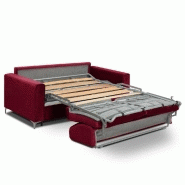 Canapé convertible express Jackson 160cm - sommier lattes velours rouge - matelas 16 cm Excellence literie_4