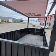 Container Terrasse Mobile à Bâche - 20 Pieds - Solution Modulable et Élégante_4