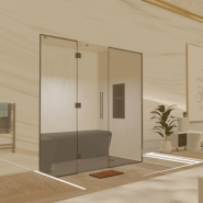 Kit de construction cabine de douche hammam - Paroi vitrée à carreler 200x120 avec générateur vapeur inclus_4