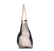 Sac shopping en jute avec soufflet en filet coton - Réf: KI0281 - Kimood_4