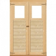 42558 - Abri de jardin Dahme 1 en bois brut 2,21m² - panneaux 14mm - double porte - Karibu_4