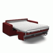 Canapé convertible PASSION - Matelas 16 cm - Système express - Sommier à lattes 140 cm - Microfibre Bordeaux_4