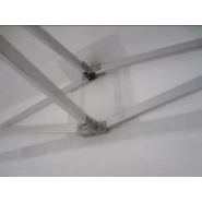 Abri stand parapluie M2 - Buff'hyeres Collectivités - Structure aluminium anodisé - Toit PVC 520 g/m² - Piètement 6 faces Ø 50 mm_5