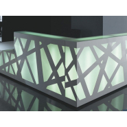 Banque d'accueil rétro-éclairée ZIG ZAG - design innovant avec LED programmable et modules PMR_4