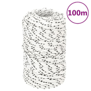 Vidaxl corde de bateau tressé blanc 2 mmx100 m polyester 152743_4