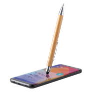 Stylo bambou - bille avec stylet, clip et pointe métal - encre bleue_4