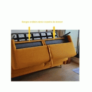 Canapé convertible Univers 140x195 en tissu Safran - Pieds cônes en hêtre naturel - Fabrication italienne_4