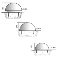 Borne de protection en fonte diamètre 300, 400 avec ou sans collerette - HEMISPHERE_4