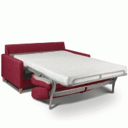 Canapé convertible OGGETTO - Matelas 16 cm mousse polyuréthane - Système express - Sommier à lattes bois RENATONISI - Couchage 120x197 cm - Rouge_4