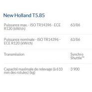 Tracteur agricole New Holland T5.85 adapté aux fermes modernes