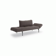Canapé convertible Zeal Laser gris anthracite - pieds métal - design années 50-60 - modulable méridienne/lit_4