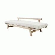 Banquette convertible futon Step - Pin massif coloris naturel - Couchage 70x200 cm_4