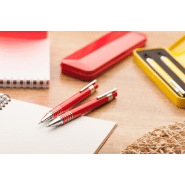 Parure écriture en aluminium - Stylo à bille et porte-mines 0,7 mm avec boîte en métal_4