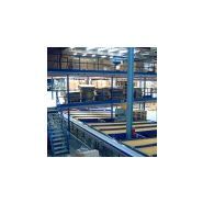 Mezzanine industrielle Redirack - portées de 6 mètres - plates-formes modulables avec escaliers et balustrades_4