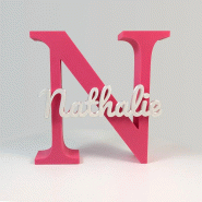 Mot sur initiale en Impression 3D - Beige_4