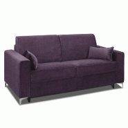 Canapé convertible express Jackson 140cm - Comfort Bultex® 12cm - Sommier lattes Renatonisi - Tweed violet_4