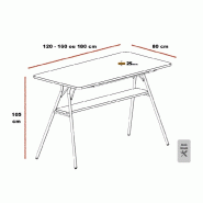 Table haute coins arrondis - Mobel Linea - 120, Anthracite, Acacia clair_4